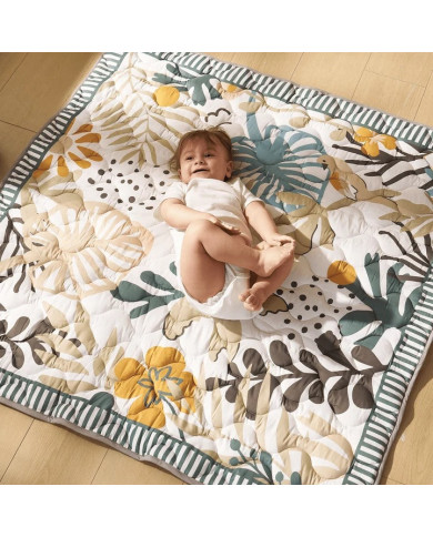 MOMCOZY Green Forest zīdaiņu rotaļu paklājs 127 × 127 cm