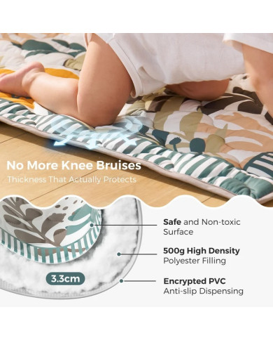 MOMCOZY Green Forest zīdaiņu rotaļu paklājs 127 × 127 cm
