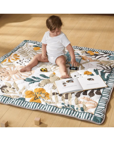 MOMCOZY Green Forest zīdaiņu rotaļu paklājs 127 × 127 cm