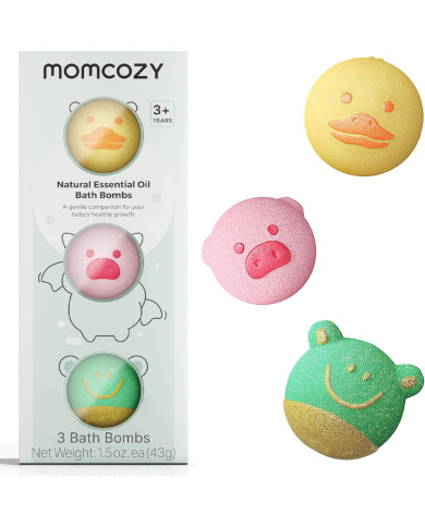 MOMCOZY DABĪGIE VANNAS BUMBUĻI BĒRNIEM AR ĒTERISKAJĀM EĻĻĀM, 3 GAB.