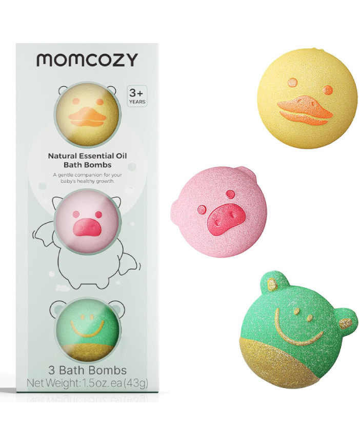 MOMCOZY DABĪGIE VANNAS BUMBUĻI BĒRNIEM AR ĒTERISKAJĀM EĻĻĀM, 3 GAB.