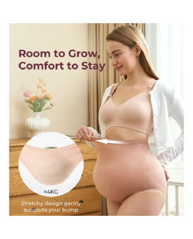 MOMCOZY GRŪTNIEČU BIKSĪTES AR AUGSTU JOSTASVIETU, 3 GAB., MELNAS, BĒŠAS UN ROZĀ, 2XL IZMĒRS