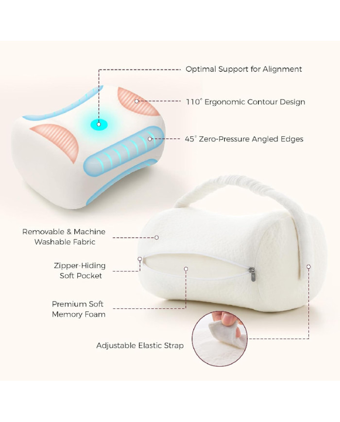 MOMCOZY ERGONOMISKS CEĻU SPILVENS GULĒŠANAI UZ SĀNIEM, CREAM WHITE