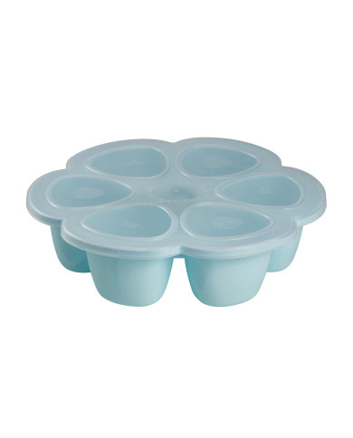 BEABA SILIKONA ZĪDAIŅU PĀRTIKAS KONTEINERIS MULTIPORCIJĀM, XL (6x150 ML), BLUE