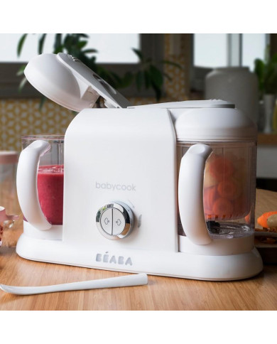 BEABA BABYCOOK PLUS BLENDERIS-TVAICĒTĀJS 4IN1, WHITE/SILVER