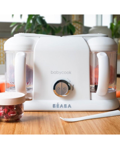 BEABA BABYCOOK PLUS BLENDERIS-TVAICĒTĀJS 4IN1, WHITE/SILVER